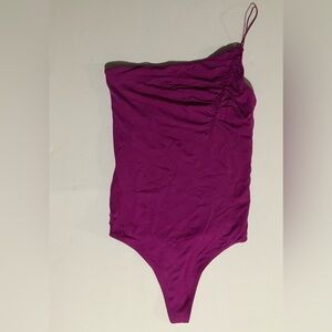 Wilfred Magenta One-Shoulder Bodysuit